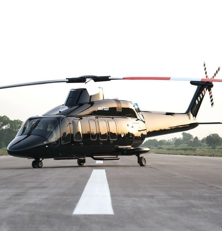 Detailed black turbine helicopter