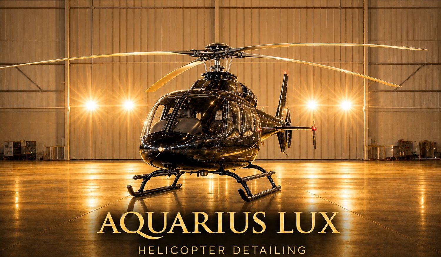 Aquarius Lux detailed helicopter in hangar