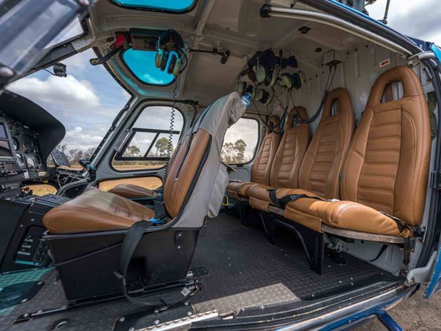 Detailed leather helicopter interior